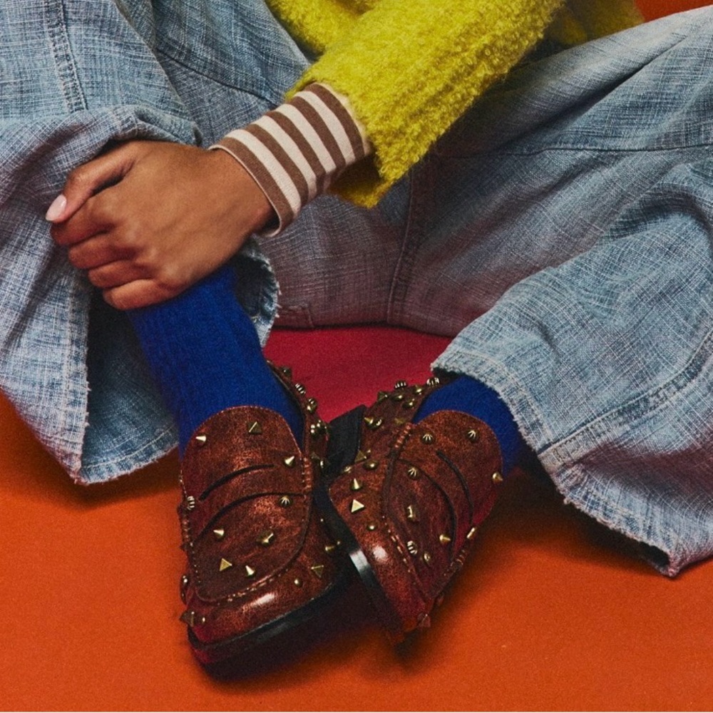 Free people Suki stuffed loafers tobacco brown